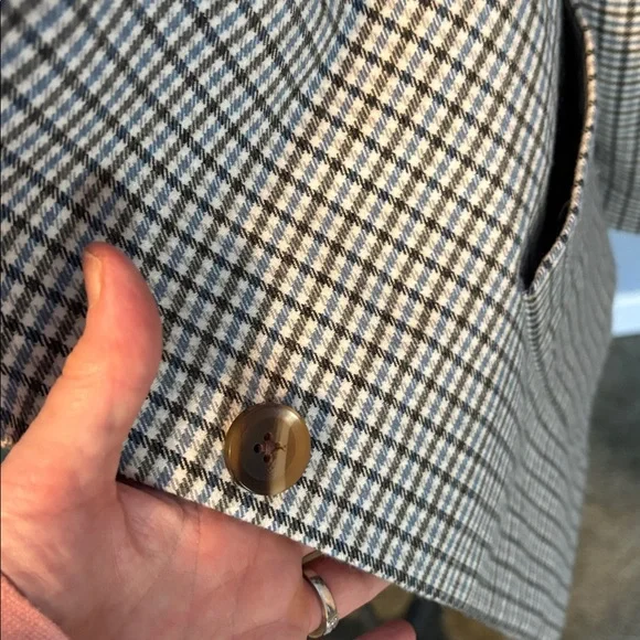 A New Day Blue & Charcoal Plaid Single Breast Blazer - Picture 11 of 13